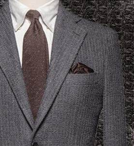 blazer sur mesure gris tissu Ariston bouclé sur mesure