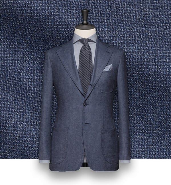 Blazer bleu pied de poule costume sur mesure