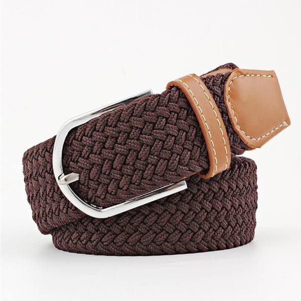 Ceinture tressée marron