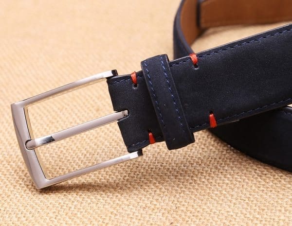 ceinture en nubuck bleu