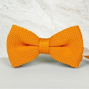 noeud papillon tricot jaune orange mariage cérémonie maille tricot