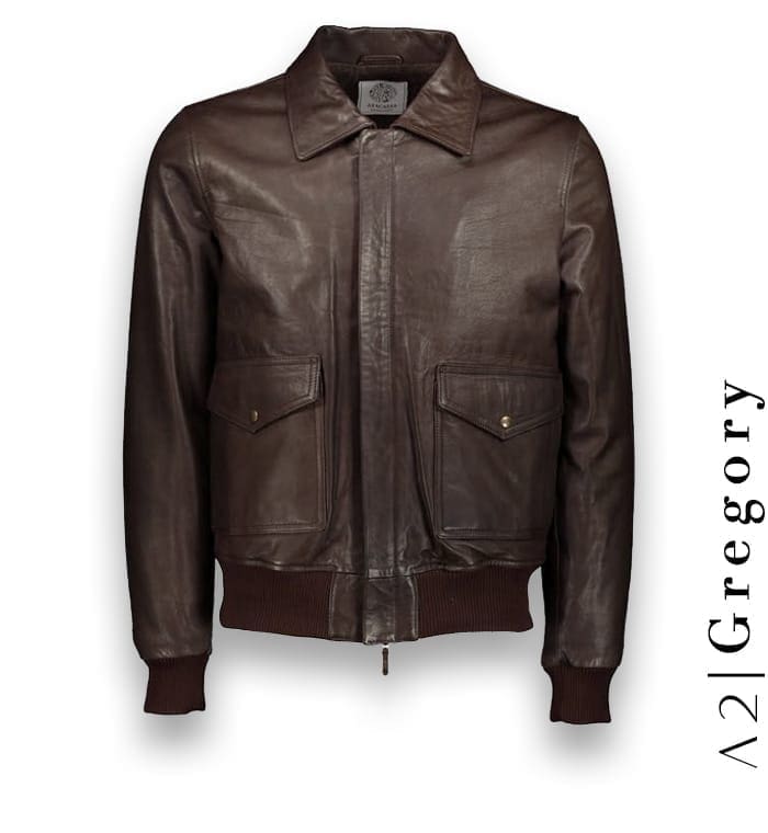 Blouson cuir marron A2 bomber cuir sur mesure Costume Privé Paris