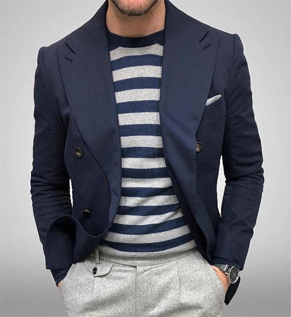 blazer costume bleu croisé italien