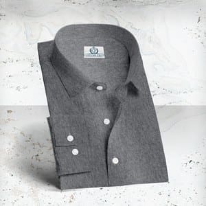 Chemise sur-mesure coton cachemire gris