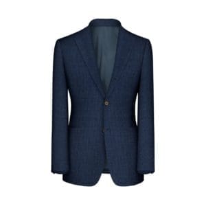veste bleu foncé natté sur mesure été tissu Loro Piana tailleur Paris style dandy