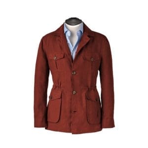 veste saharienne bordeaux rouge foncé veste sur mesure tailleur paris