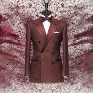 smoking bordeaux croisé sur mesure tailleur paris costume mariage